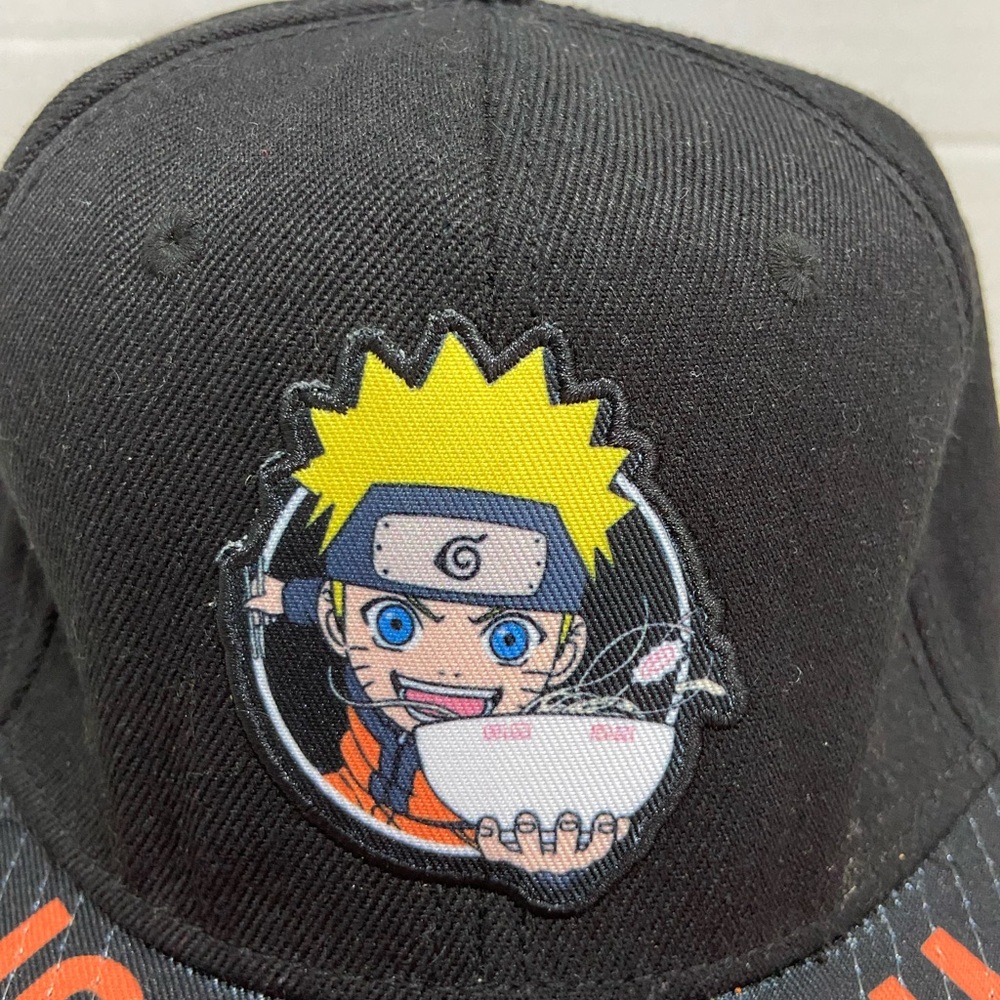 Men's Hat. Snapback. Black & Orange "Ramen Noodle"  Anime Fans Naruto - Picture 2 of 12